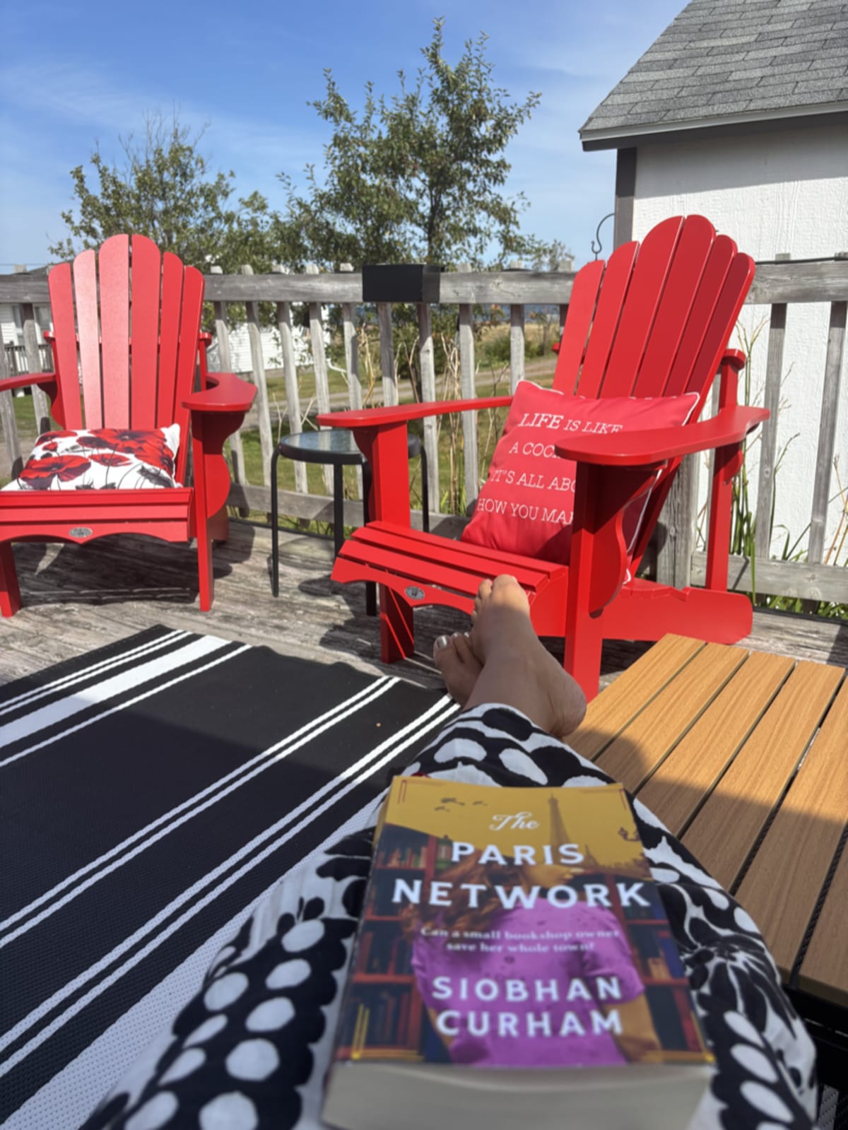 Paris book and coffee on cottage table