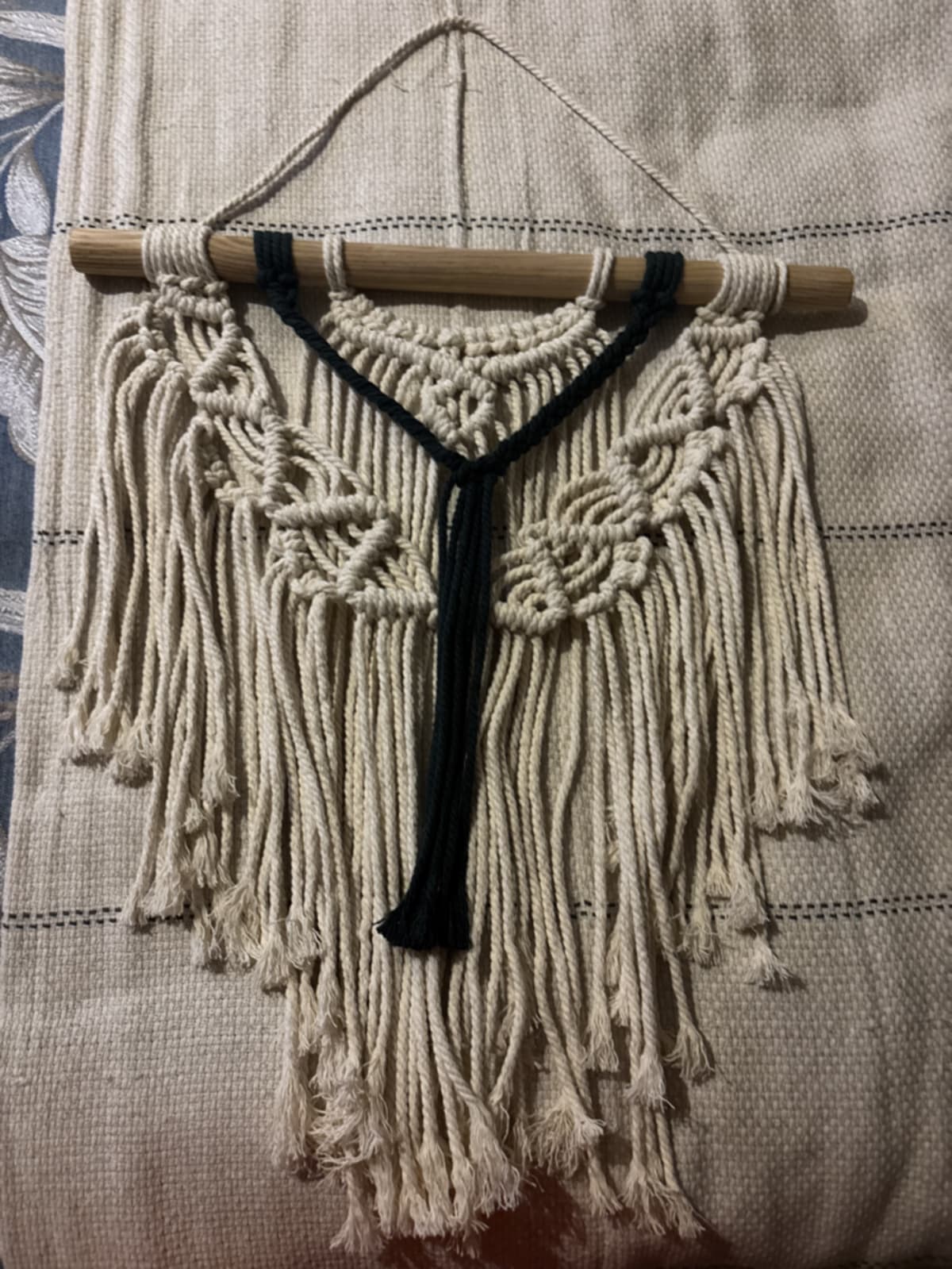 Macrame craft project in progress