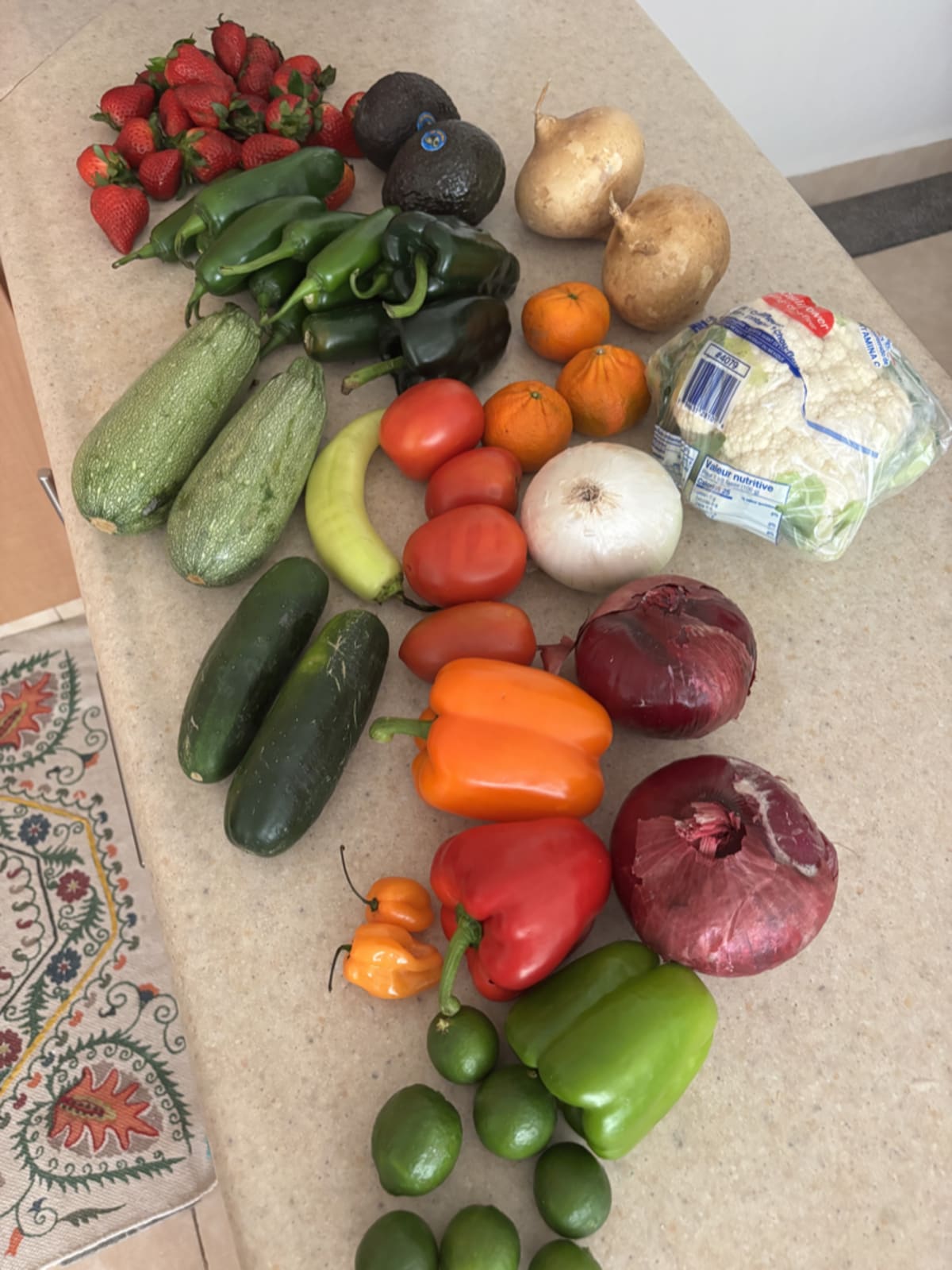 Colorful assortment of fruits and vegetables