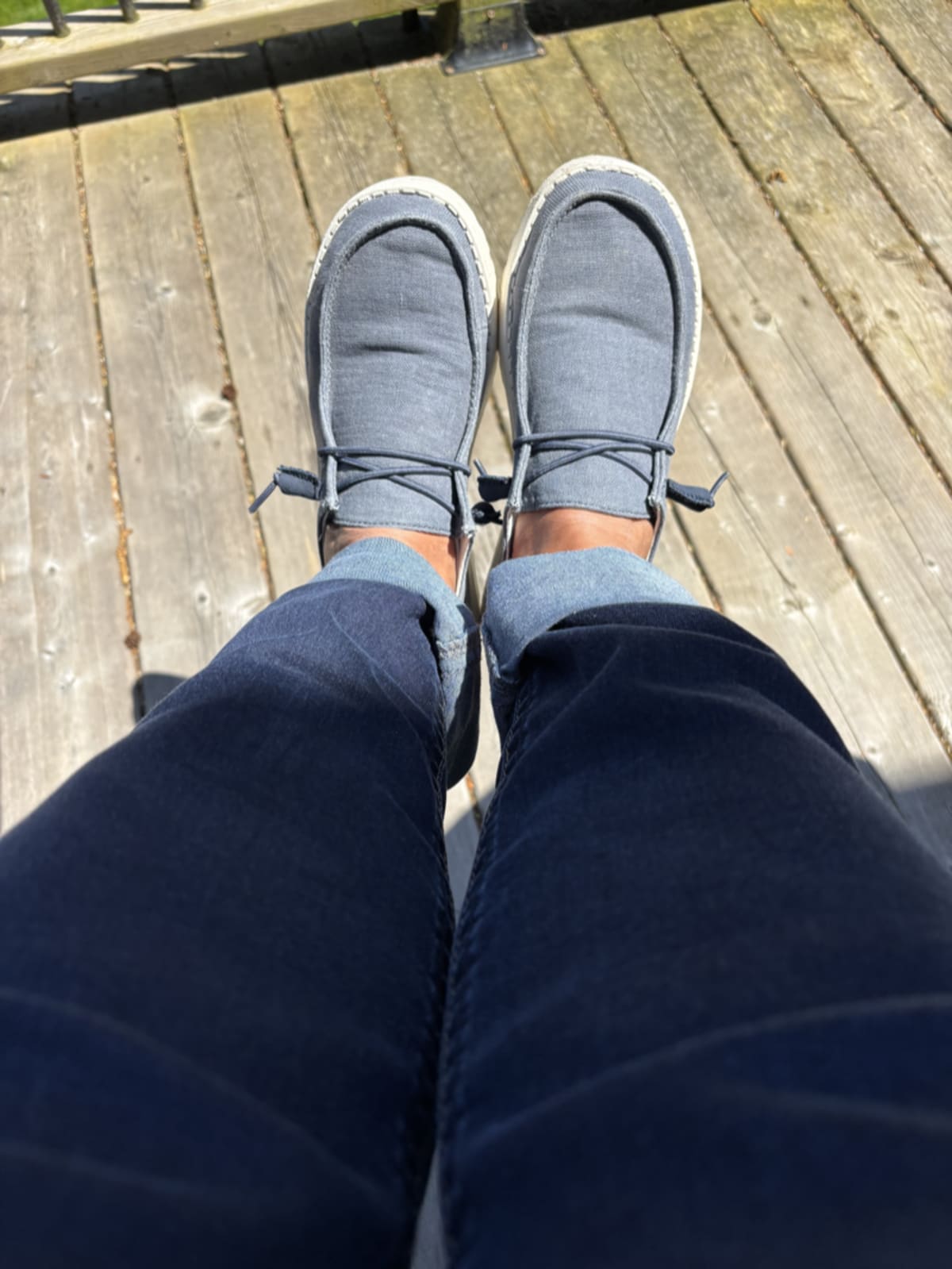 Comfortable shoes on deck ready for travel adventures