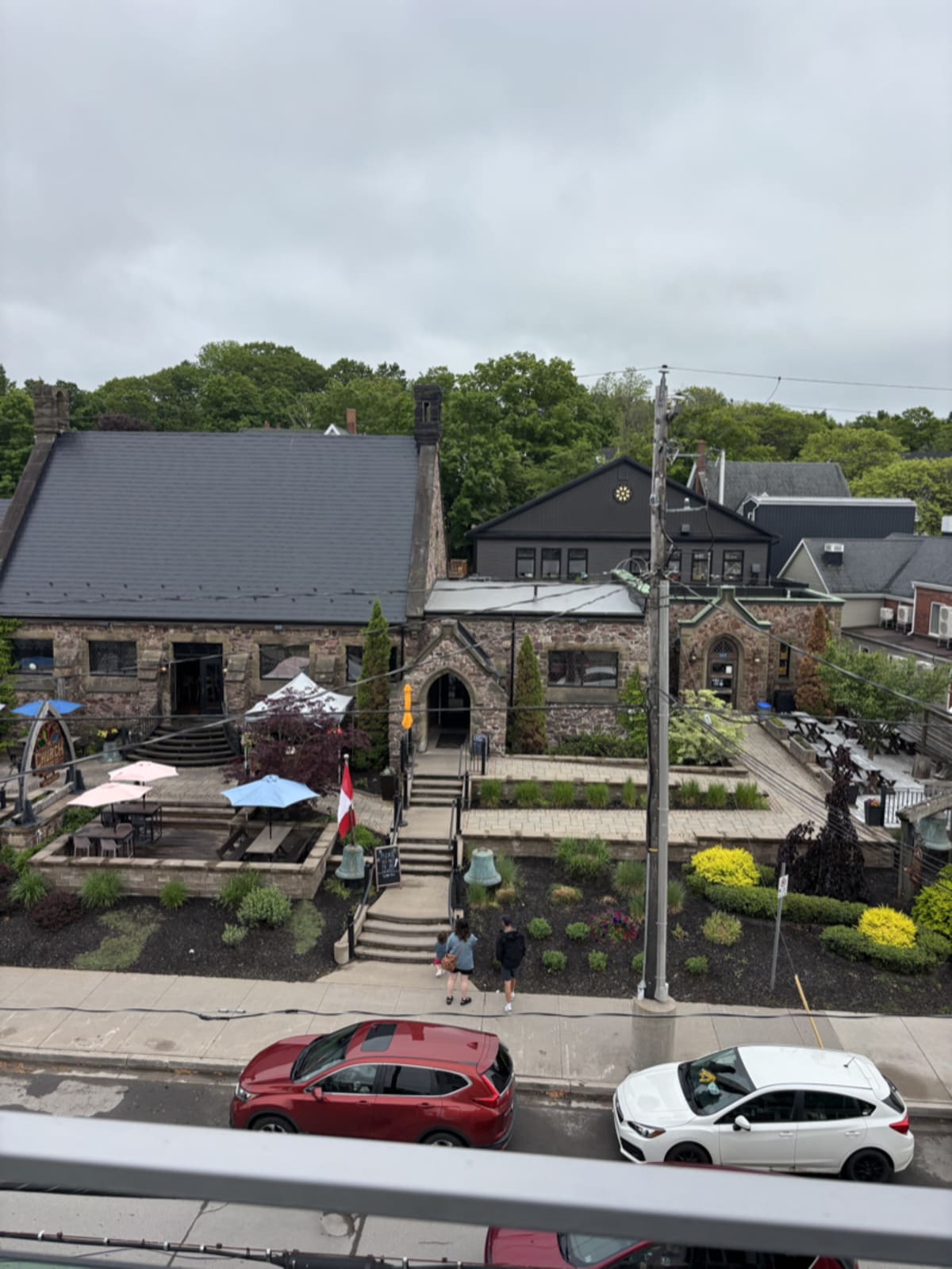 The Church Brewing restaurant interior with warm lighting and rustic charm