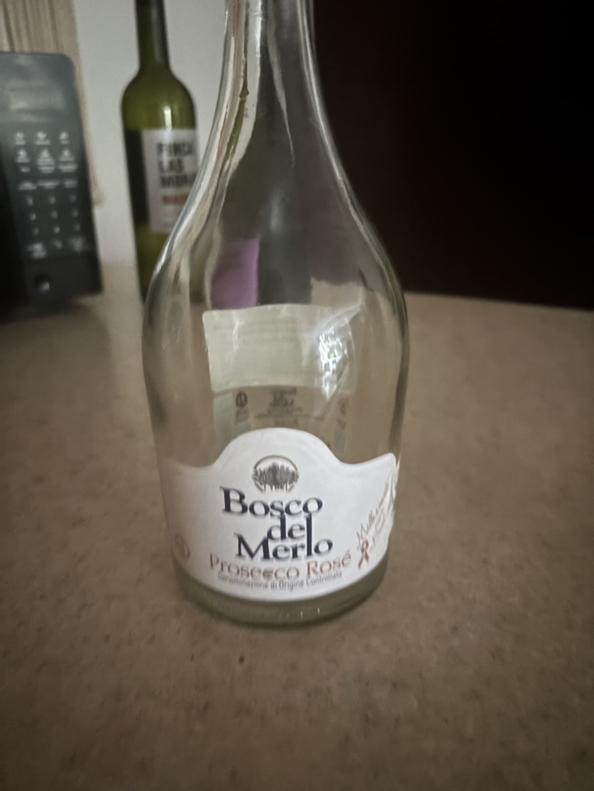 Prosecco Rose wine bottle