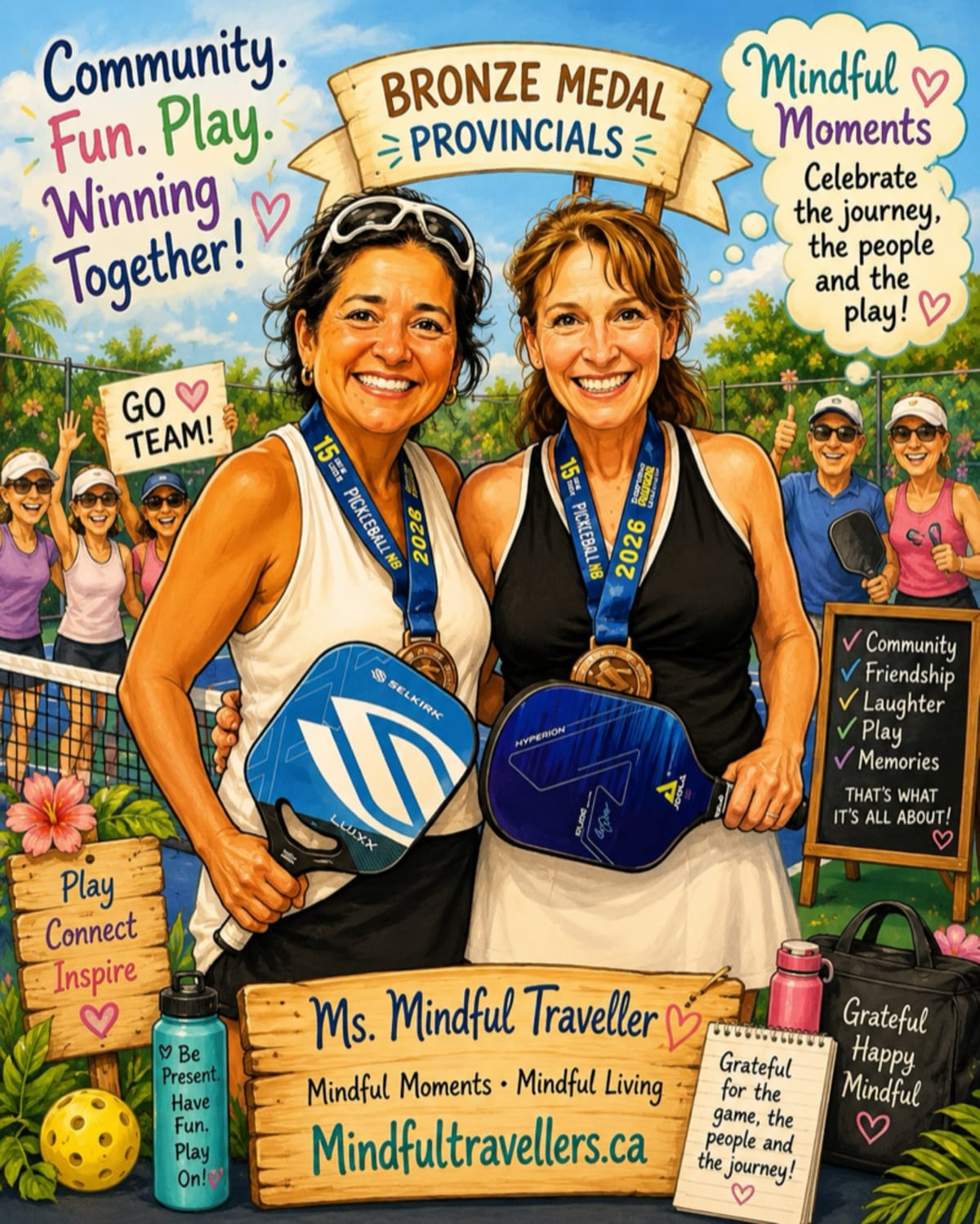 Pickleball community building and making friends through play