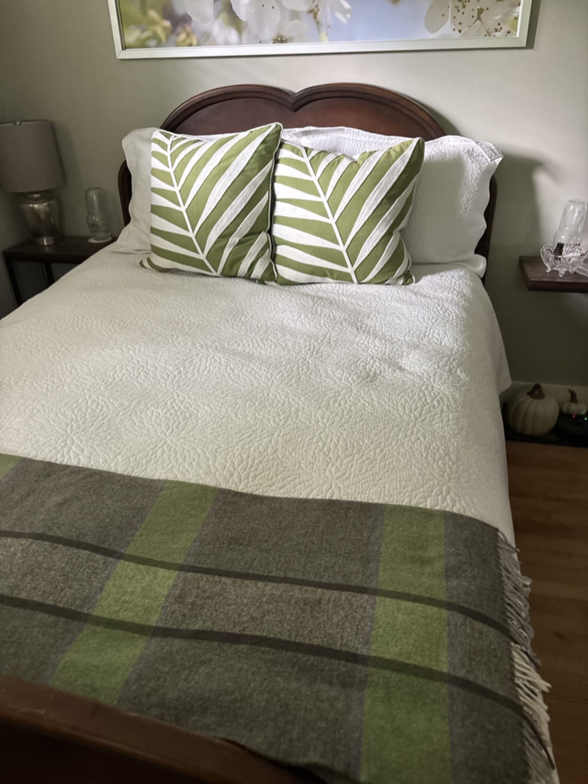 A welcoming guest bed prepared for friends visiting our home