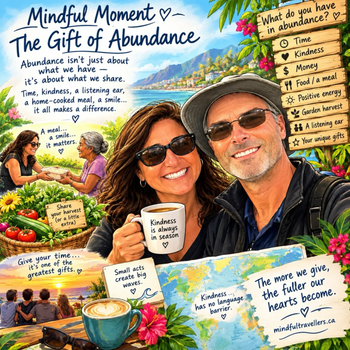 Abundance isn't about how much we have but what we have to give — a garden's harvest, a listening ear, a shared meal. The paradox: giving it away leaves us with more.